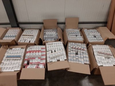 Задържаха 80 000 къса цигари и 2 килограма тютюн за пушене в района на &bdquo;Дунав мост 2&ldquo;