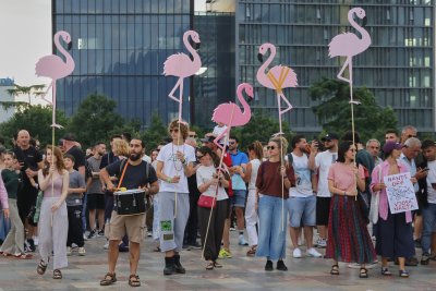 Албанци протестираха срещу луксозен курорт на девствена брегова линия, свързан със зетя на Тръмп