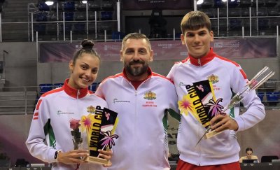 Христина Пенева и Калоян Петров не успяха да се класират за финалите на Световната купа по скокове на батут в Коимбра