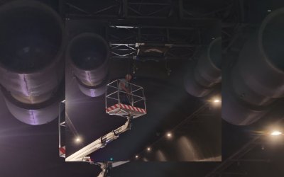 Преминаването през тунел Витиня на АМ Хемус в тръбата в