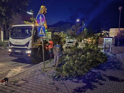 Силна буря придружена с проливен дъжд и ураганен вятър се