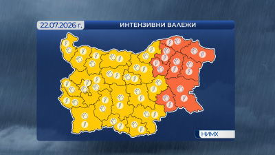 Слънце на запад, с проливни валежи на изток в следобедните часове