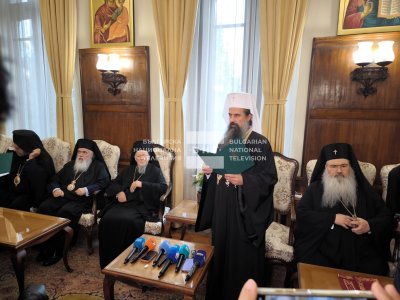 Вселенският патриарх Вартоломей беше посрещнат от Негово Светейшество Даниил в Синодалната палата
