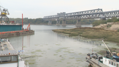 The Danube River near Ruse Continues to Be at Record Low Level