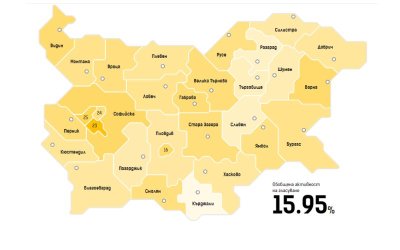 ЦИК: 15,95% е избирателната активност към 16.00 ч.