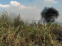 снимка 4 Пожар избухна в автоморга край Пловдив (Снимки)