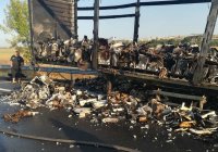 Камион изгоря на магистрала "Тракия"