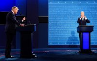 снимка 13 Първият дебат Тръмп - Байдън: Остри реплики, обиди и престрелки с водещия (СНИМКИ)