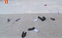 Протест в Пловдив - чорапи срещу прокуратурата в града (ВИДЕО)
