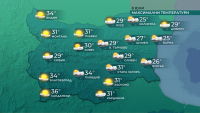 И днес гръмотевици и валежи в Източна България, в Западна до 36 градуса