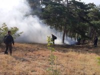 Военнослужещи помагат за гасенето на пожар до хисарското село Михилци