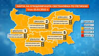 Цяла България е в жълтата зона по разпространение на коронавируса