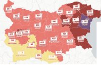 Повече от половин България е в червената зона по разпространение нa COVID-19