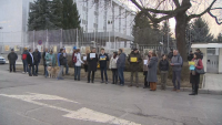 Демонстрация пред посолството на Русия в защита на журналистката Марина Овсянникова