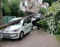 Буря и градушка в Русе: Градският транспорт е спрян (СНИМКИ И ВИДЕО)