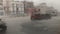 Пороен дъжд предизвика наводнения в Солун