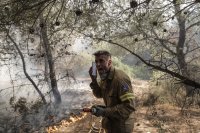 Голям пожар гори край Атина