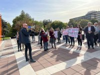 Протест на КНСБ в Благоевград с искане за по-високи заплати