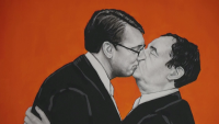 Заплашват художничка заради картина, на която лидерите на Косово и Сърбия се целуват