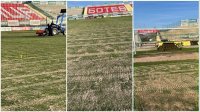 Ботев Враца ремонтира терена на стадион "Христо Ботев" по време на паузата в първенството