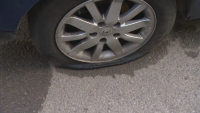 Срязани гуми на леки автомобили в столичния квартал "Люлин"