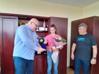 Световната ни шампионка в кану-каяка при девойките до 23 години Йоана Георгиева бе наградена от кмета на Видин