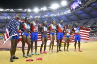 Щафетите на САЩ доминираха във финалите на 4 по 100 метра в Будапеща