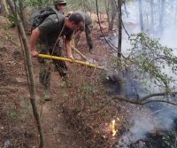 Военни от Сухопътните войски продължават да помагат в борбата с пожара край Хисаря