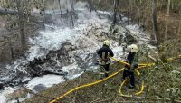 Голям пожар избухна след спукване на петролопровод в Украйна, има пострадали