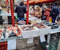 снимка 1 Преди Никулден: Опашки за риба на Женския пазар (Снимки)