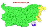 Жълт код за значителни валежи за областите Бургас, Варна и Добрич
