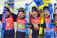 Швеция триумфира в щафетата на 4 по 7.5 км за мъже на световното първенство по биатлон в Нове Место