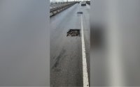Отново зейна дупка на "Дунав мост" край Русе