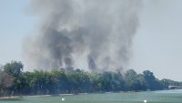 Пожар избухна край Гребната база в Пловдив