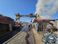 Пожар в база за изкупуване на черни и цветни метали в Пловдив