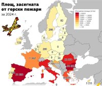 България е най-силно засегнатата от горски пожари страна - членка на ЕС от началото на годината