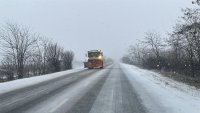 Traffic on the Sub-Balkan road near Gurkovo is difficult due to snowfall