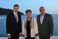 Управителят на БНБ се срещна с Кристалина Георгиева и Валдис Домбровскис