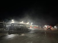 Ministry of Interior Released Footage of Rescue Operation During Big Fire at Parking Area of Municipal Transport Company near Kostinbrod (VIDEO)