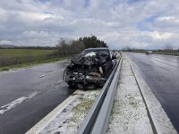 Градушка в Поморие и ледени късове на главния път за Бургас доведоха до катастрофи