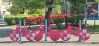 Pink Bicycles on the Streets of Burgas - the City Prepares for the Giro d&rsquo;Italia