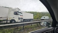Километрично задръстване по АМ "Тракия" заради катастрофирал тир (СНИМКИ)