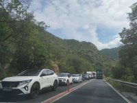 Километрично задръстване в Кресненското дефиле