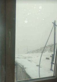 Snow Falls on Musala Peak at the End of July