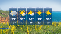 Слънчево и горещо през новата седмица