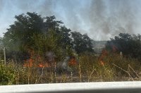Пожар на АМ &bdquo;Тракия&ldquo;: Временно беше ограничено движението в посока София