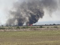 Пожарът край Бургас застраши предприятия и природния резерват