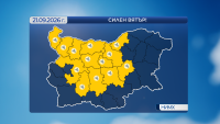 Жълт код за силен вятър утре, на отделни места ще превали