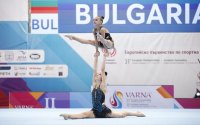 Отлично начало за женската двойка София Христова и Християна Юлиева в балансова комбинация на световното по спортна акробатика за юноши и девойки в Италия