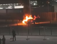 Кола изгоря на ГКПП "Капитан Андреево" (СНИМКИ)